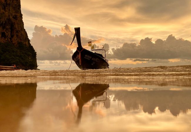 thailand beach longtail boat